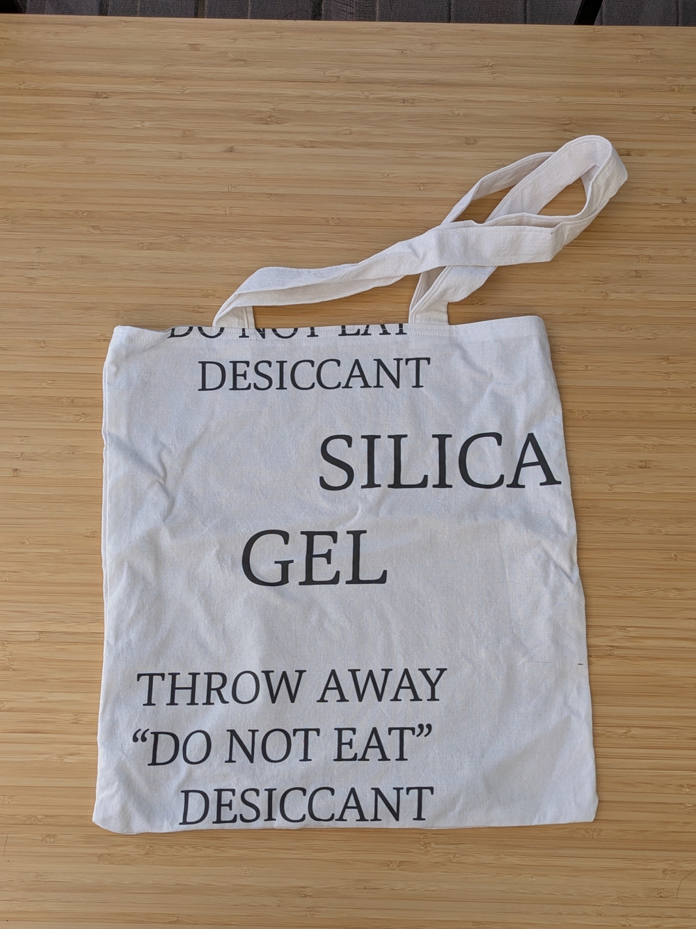 Canvas Tote Bag with Silica Gel Print - White
